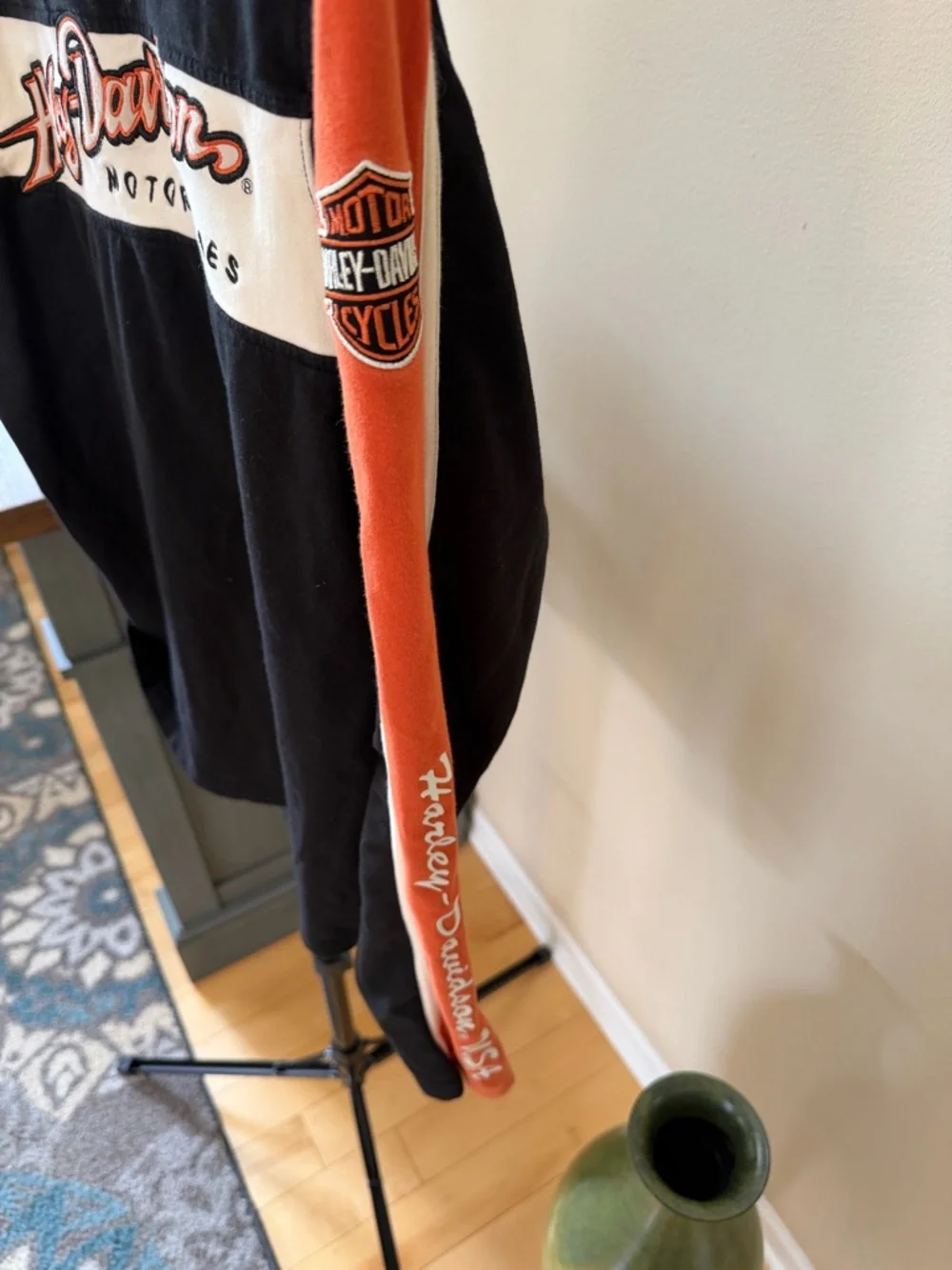 Harley Davidson Zip Hoodie XL Black Orange Biker Graphic Jacket - Picture 8 of 8